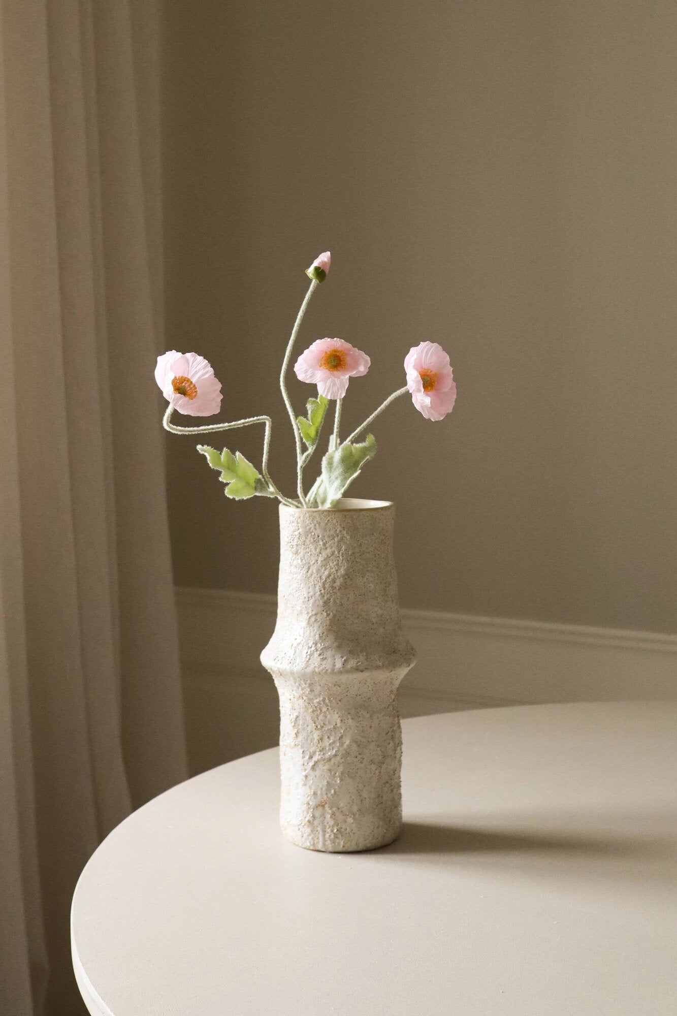 Kunstig Valmue blomst - lys pink